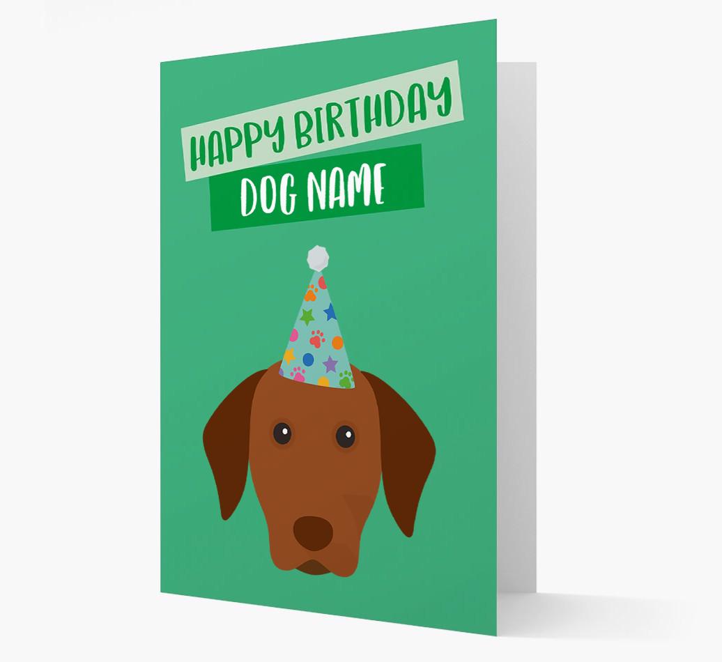 Personalised 'Happy Birthday {dogsName}' Card with {breedCommonName} Icon