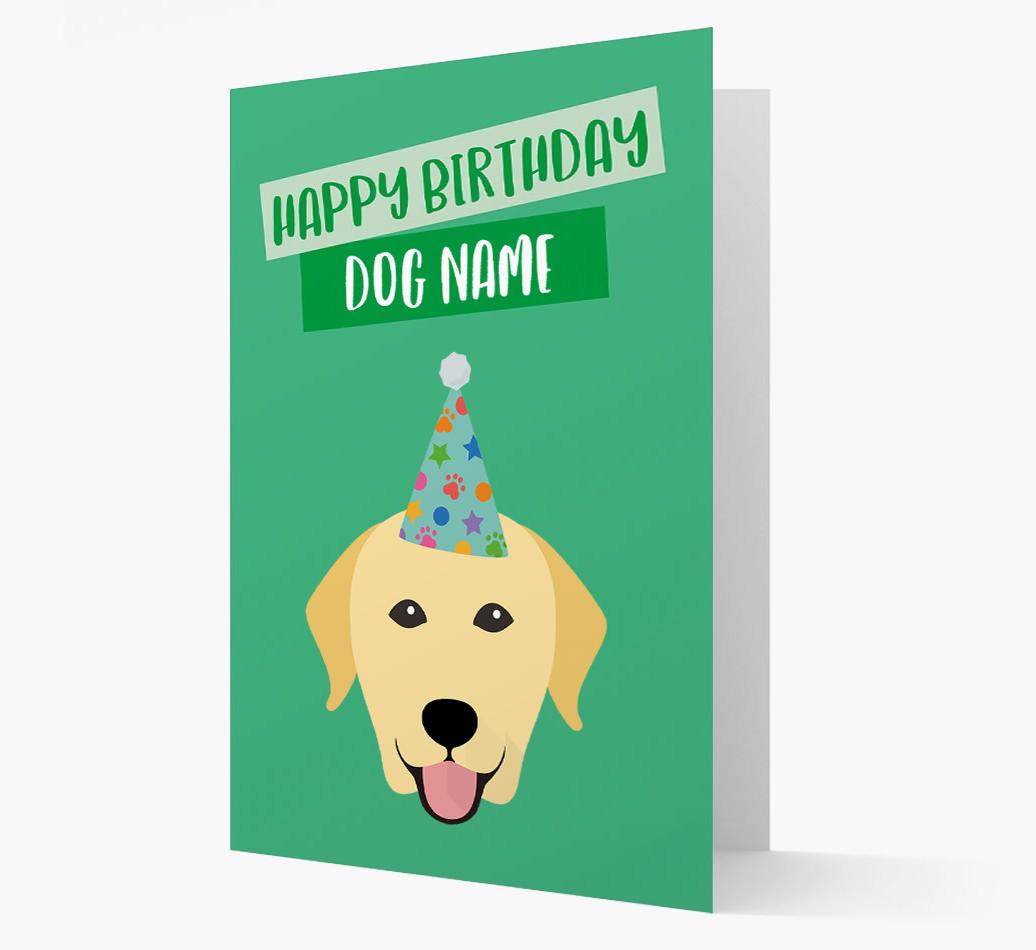 Personalized 'Happy Birthday {dogsName}' Card with {breedCommonName} Icon