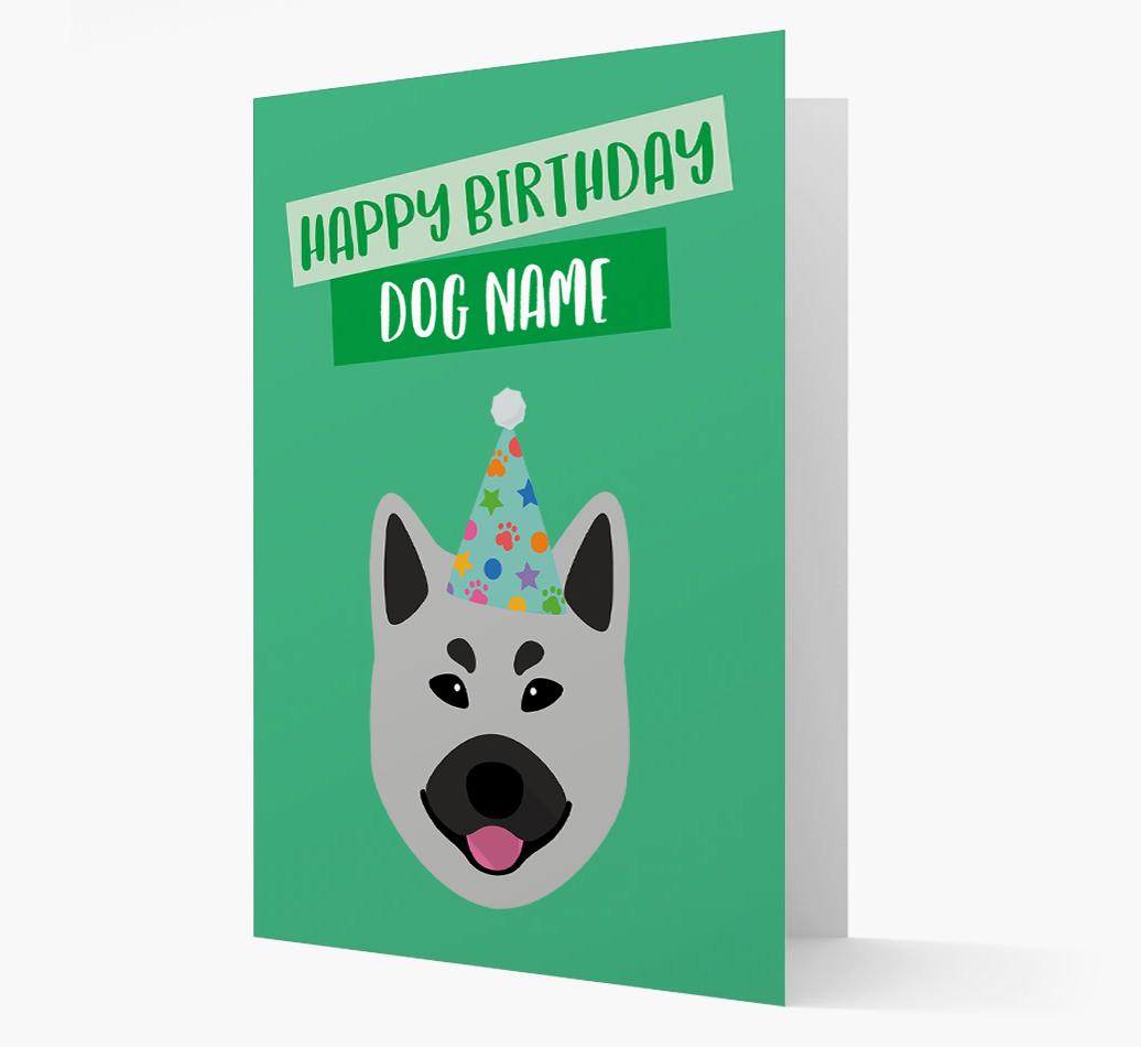 Personalized 'Happy Birthday {dogsName}' Card with {breedCommonName} Icon
