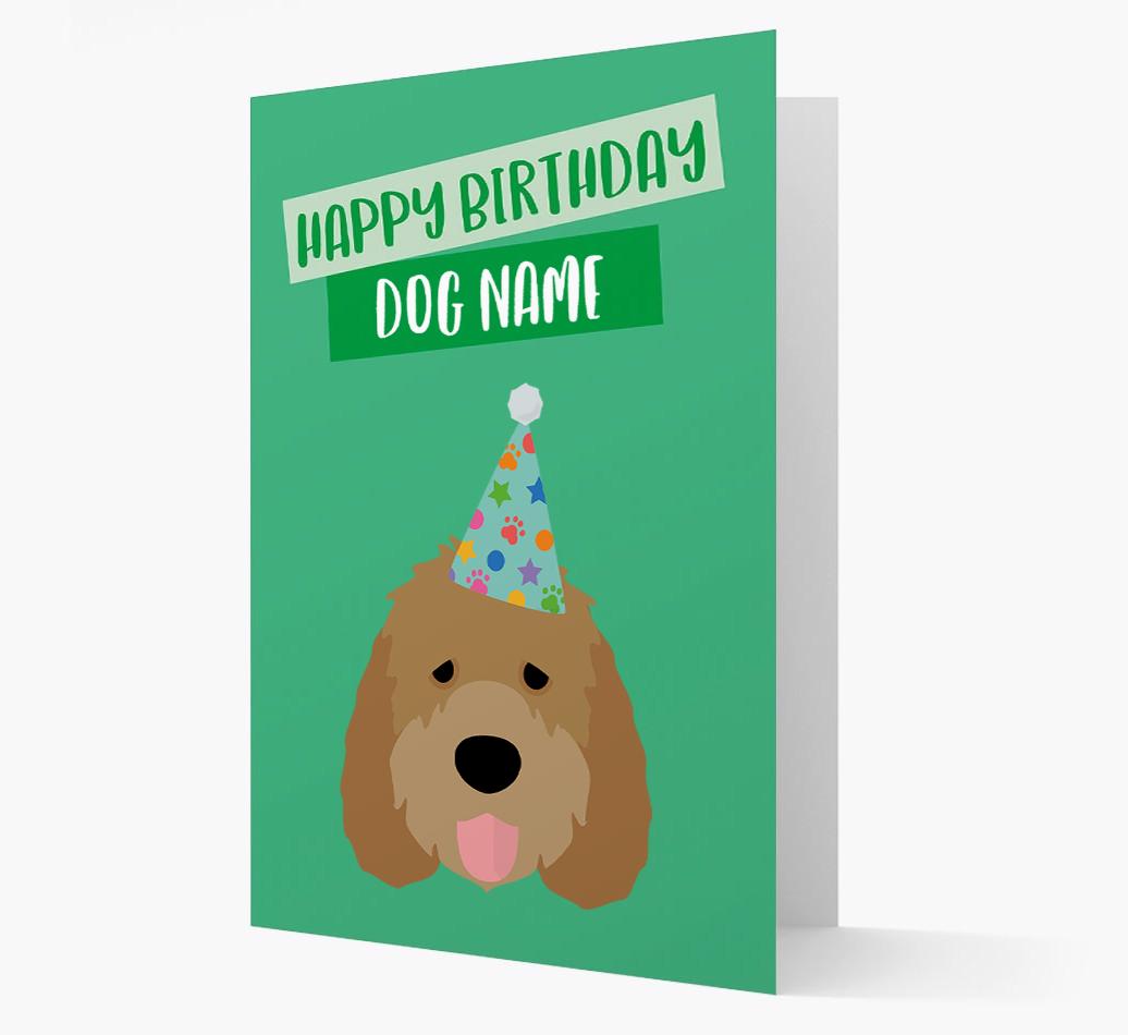 Personalized 'Happy Birthday {dogsName}' Card with {breedCommonName} Icon