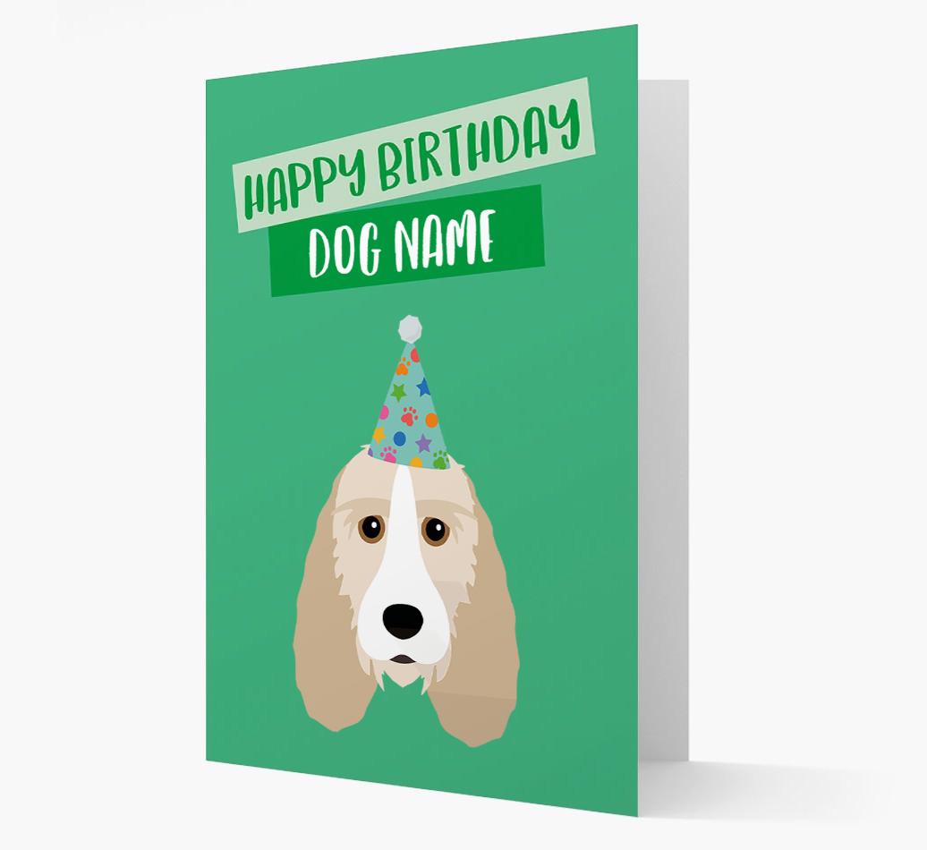 Personalized 'Happy Birthday {dogsName}' Card with {breedCommonName} Icon
