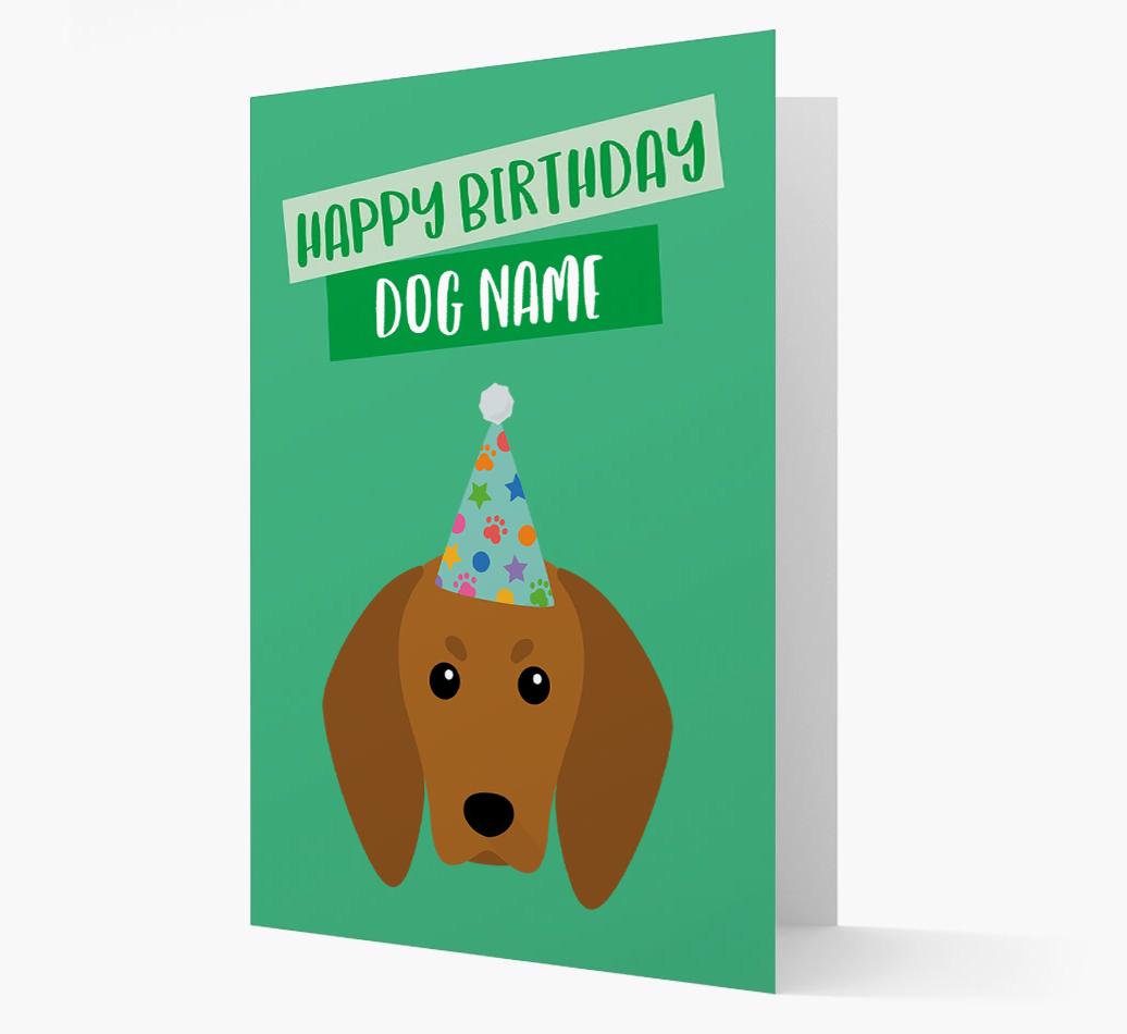 Personalized 'Happy Birthday {dogsName}' Card with {breedCommonName} Icon