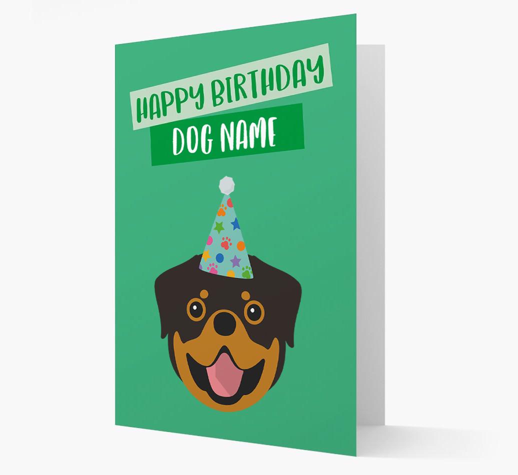 Personalized 'Happy Birthday {dogsName}' Card with {breedCommonName} Icon