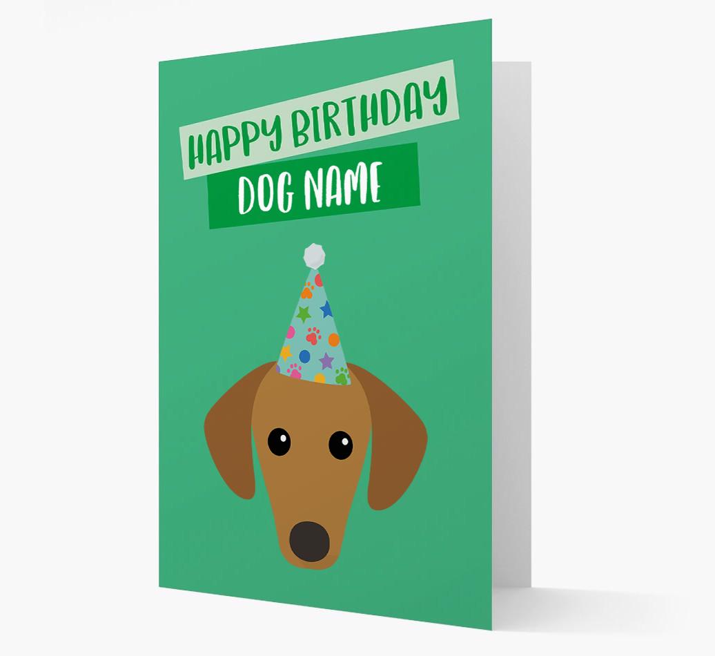 Personalized 'Happy Birthday {dogsName}' Card with {breedCommonName} Icon