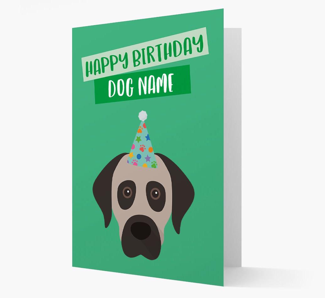 Personalized 'Happy Birthday {dogsName}' Card with {breedCommonName} Icon