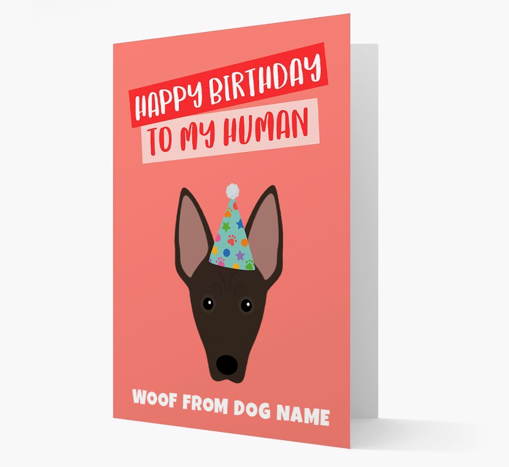 Personalised 'Happy Birthday To My Human' Card with {breedCommonName} Icon