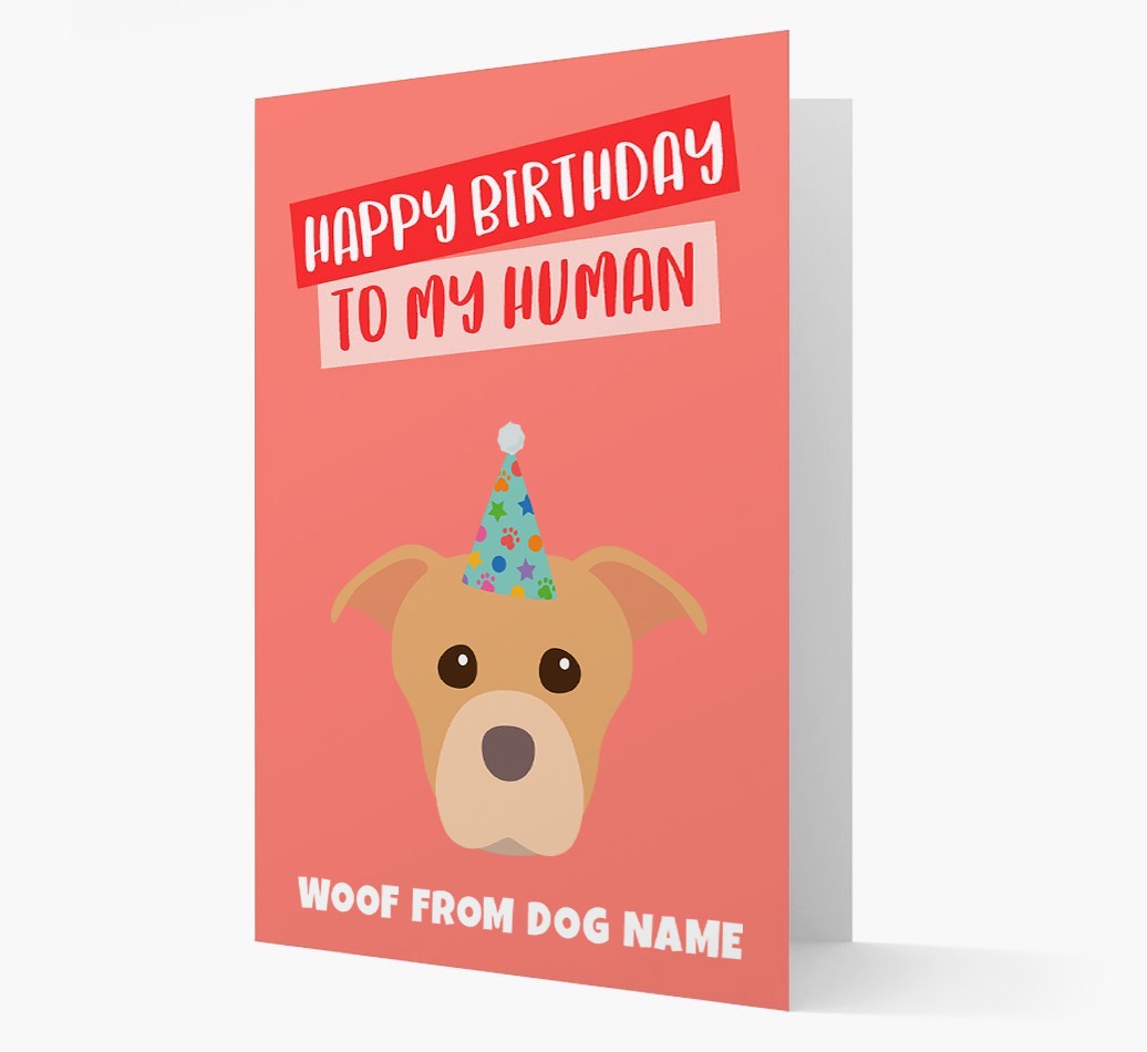 Personalised 'Happy Birthday To My Human' Card with {breedCommonName} Icon