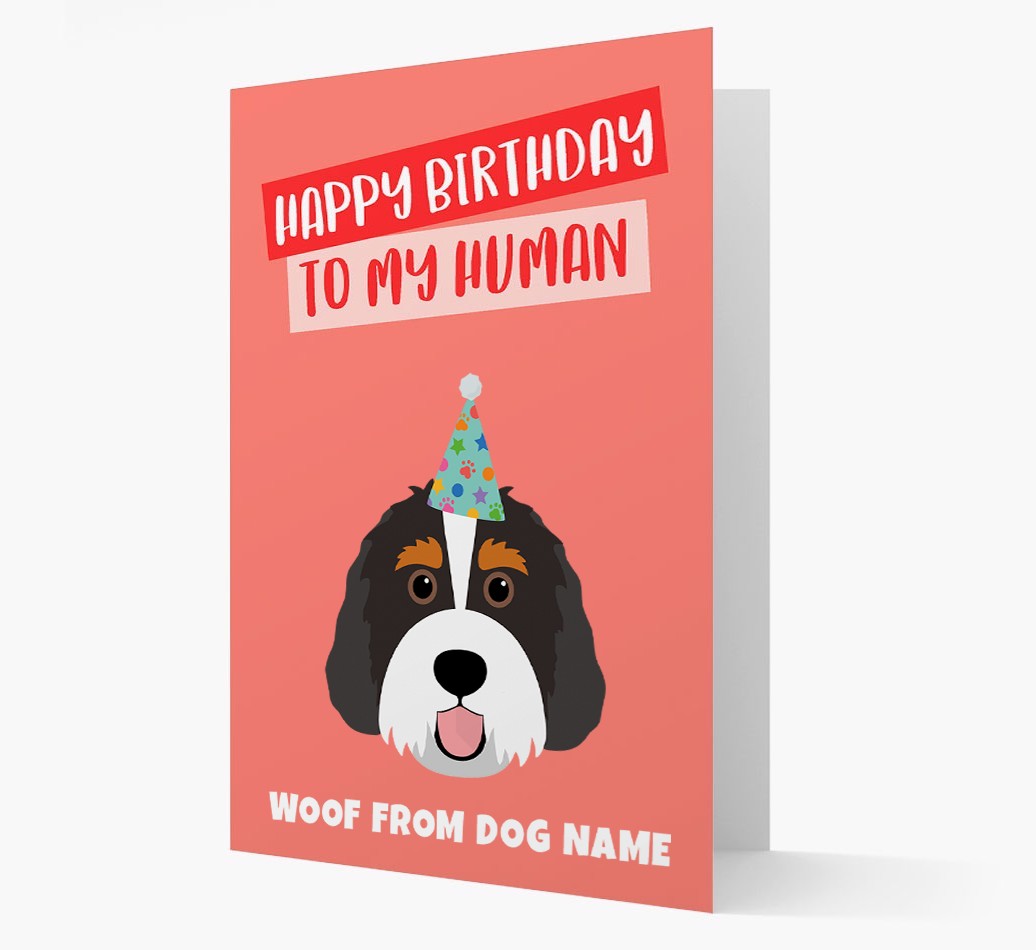 Personalised 'Happy Birthday To My Human' Card with {breedCommonName} Icon