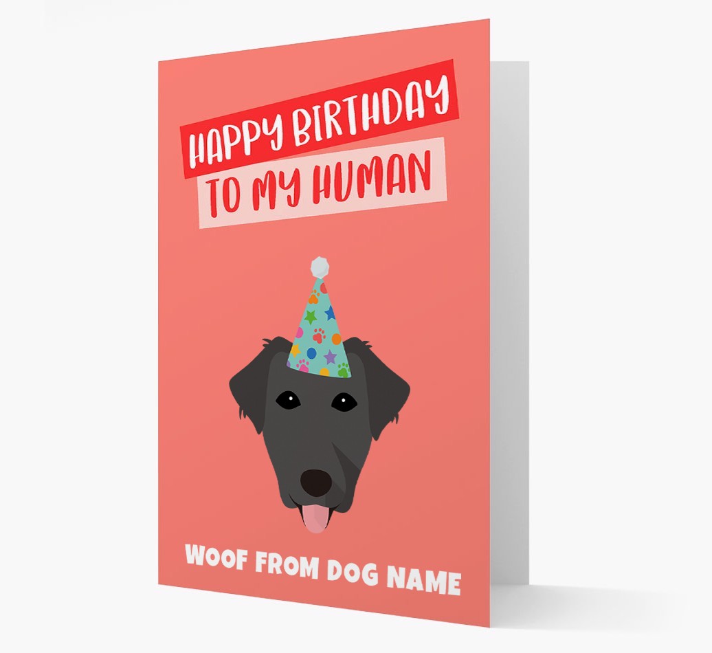 Personalised 'Happy Birthday To My Human' Card with {breedCommonName} Icon