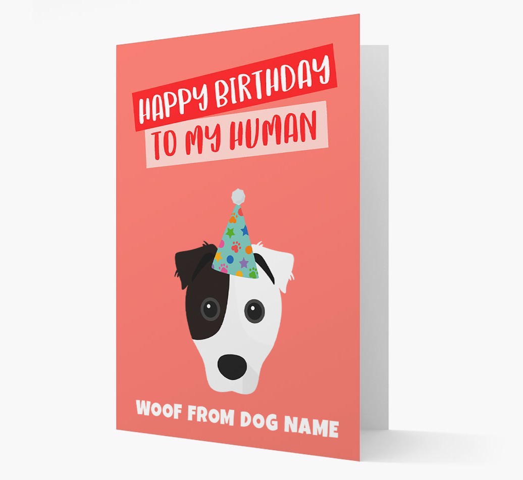 Personalised 'Happy Birthday To My Human' Card with {breedCommonName} Icon