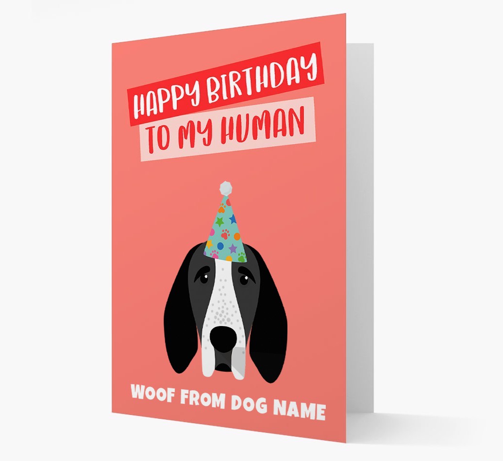 Personalised 'Happy Birthday To My Human' Card with {breedCommonName} Icon