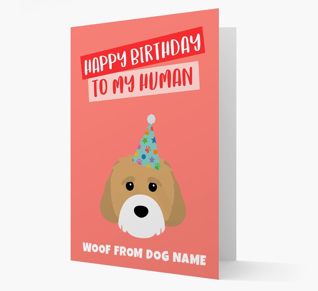 Personalised 'Happy Birthday To My Human' Card with {breedCommonName} Icon
