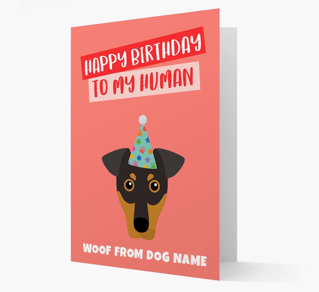 Personalised 'Happy Birthday To My Human' Card with {breedCommonName} Icon