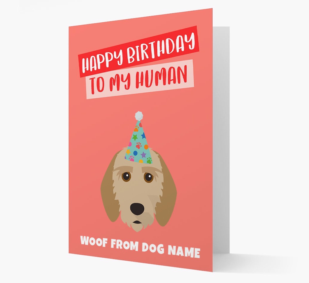 Personalised 'Happy Birthday To My Human' Card with {breedCommonName} Icon