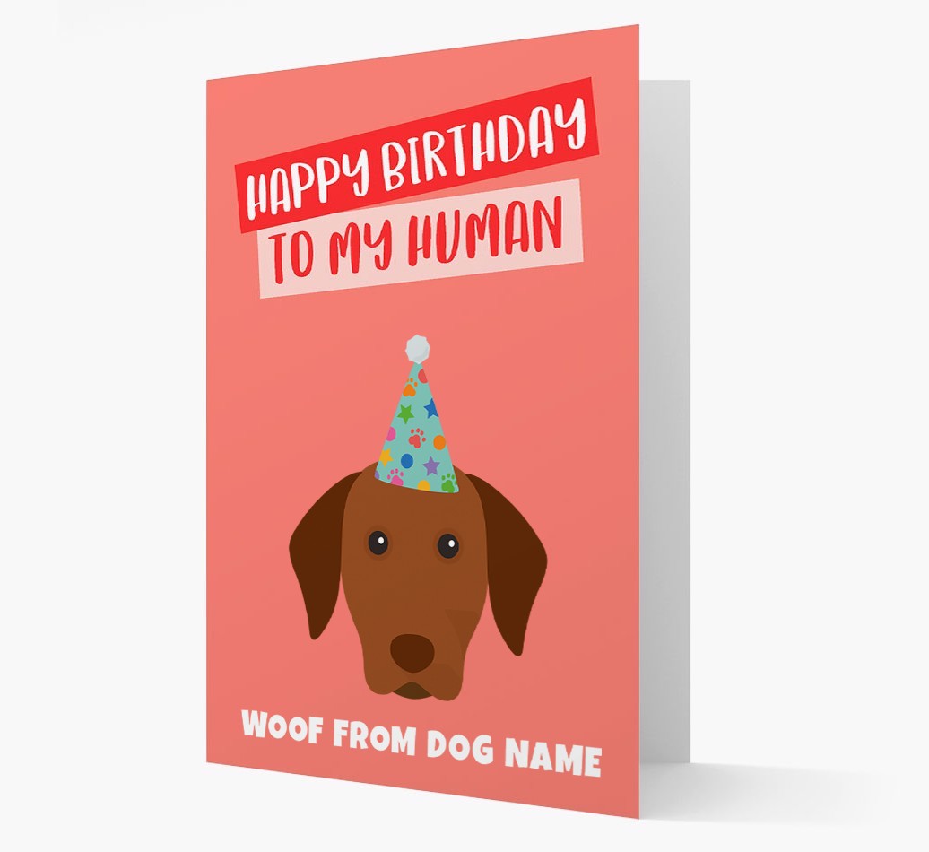 Personalized 'Happy Birthday To My Human' Card with {breedCommonName} Icon