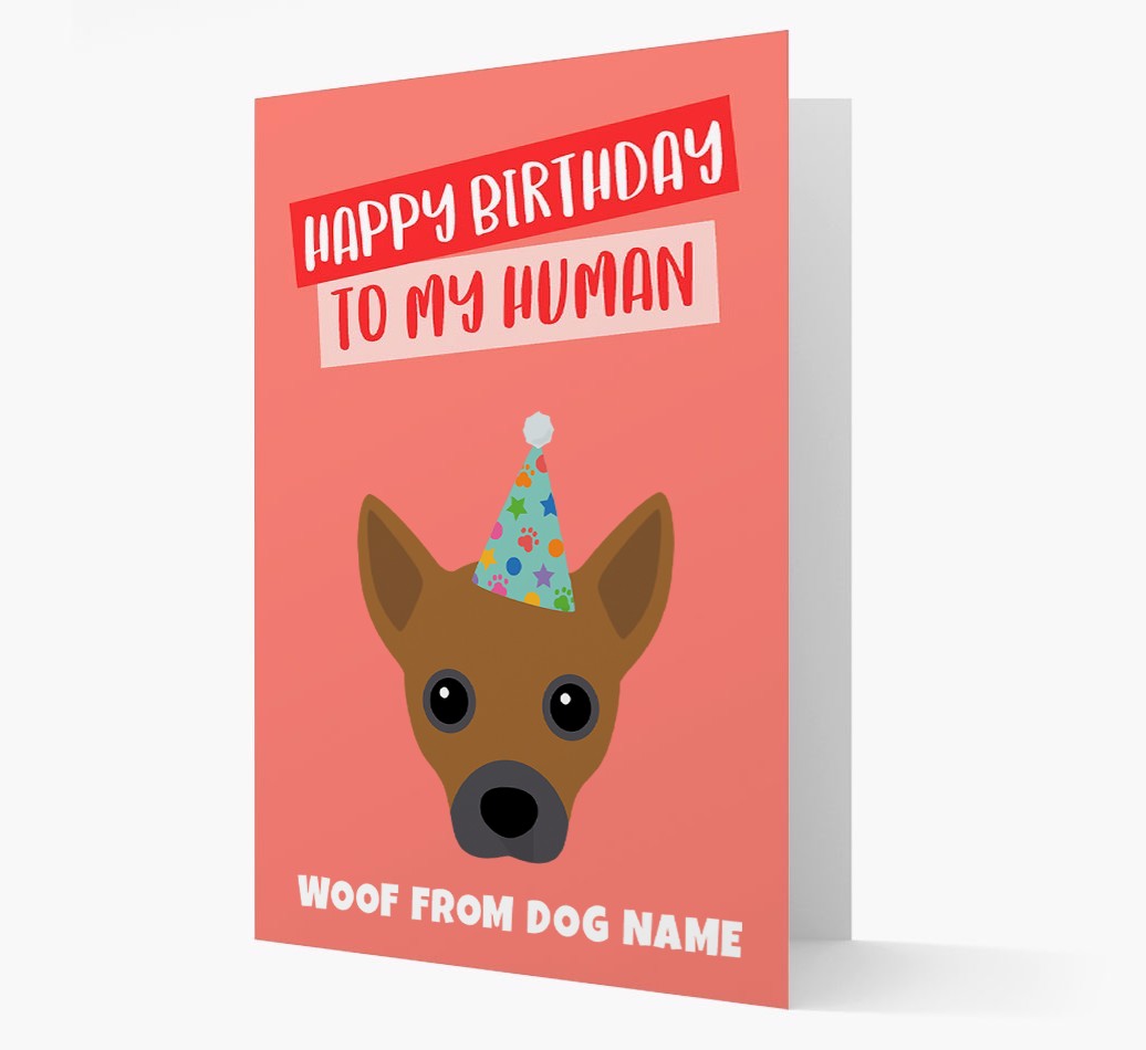 Personalised 'Happy Birthday To My Human' Card with {breedCommonName} Icon