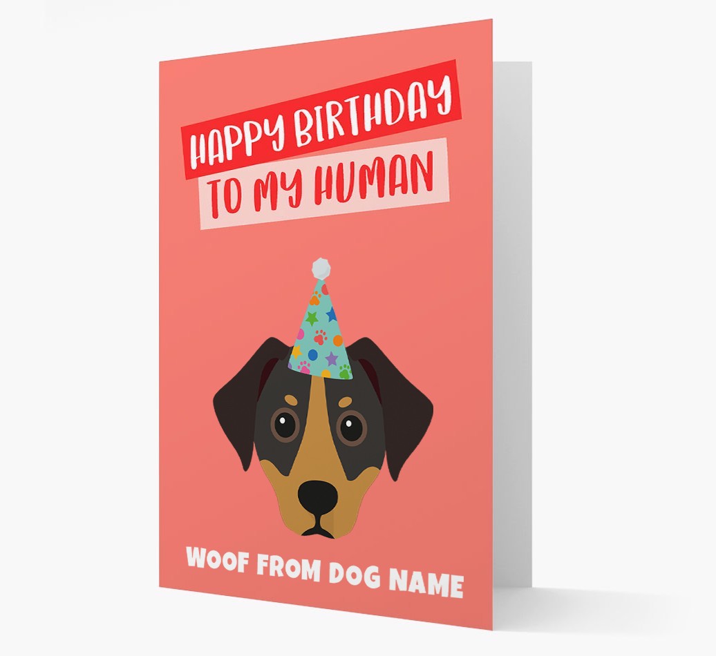 Personalised 'Happy Birthday To My Human' Card with {breedCommonName} Icon