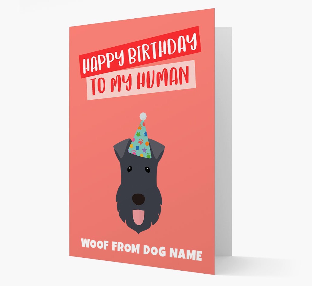 Personalised 'Happy Birthday To My Human' Card with {breedCommonName} Icon