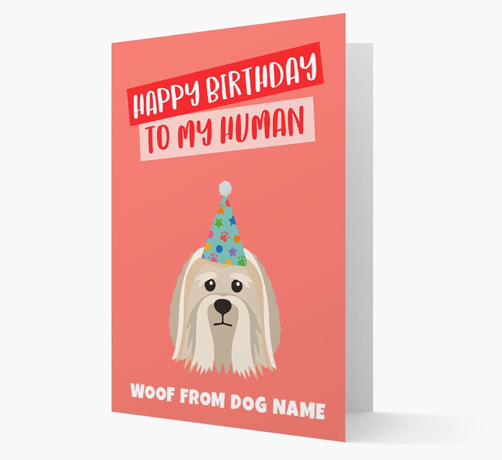 Personalised 'Happy Birthday To My Human' Card with {breedCommonName} Icon