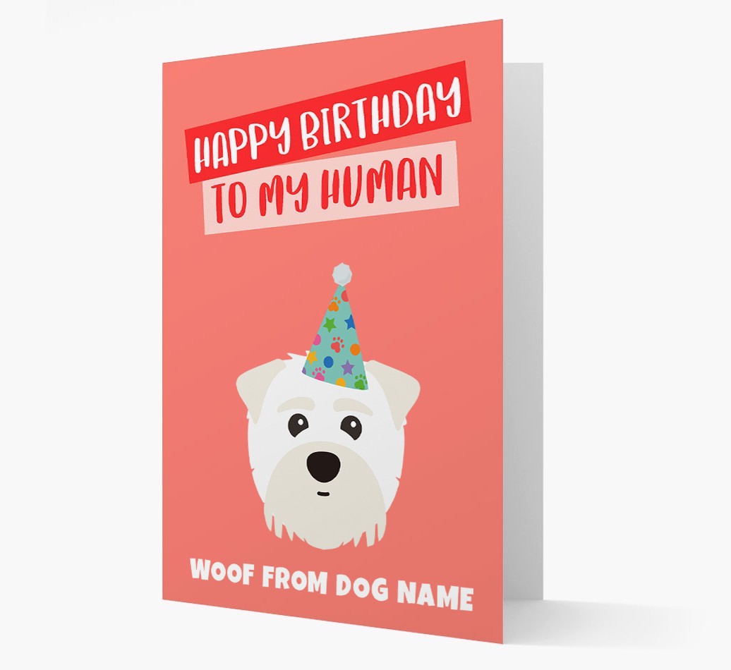Personalised 'Happy Birthday To My Human' Card with {breedCommonName} Icon