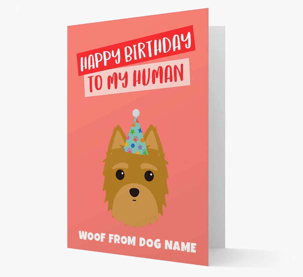 Personalised 'Happy Birthday To My Human' Card with {breedCommonName} Icon