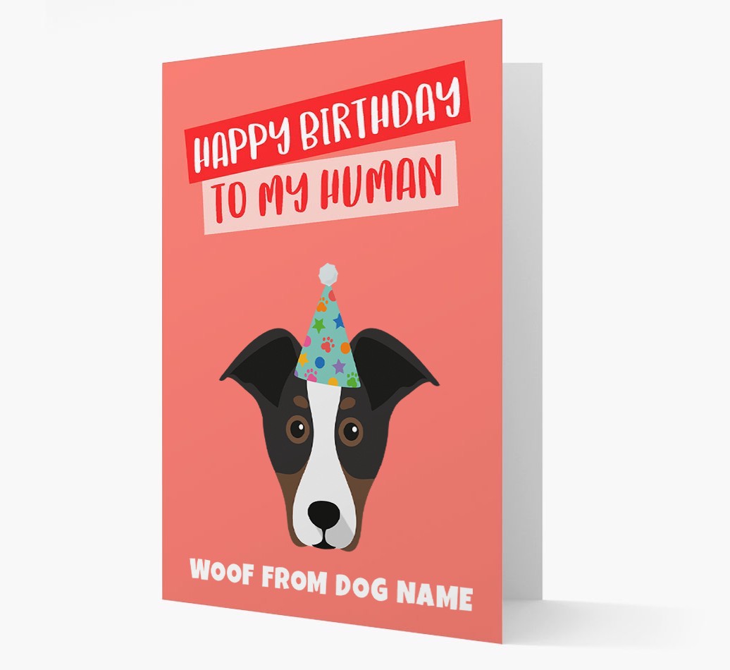 Personalized 'Happy Birthday To My Human' Card with {breedCommonName} Icon