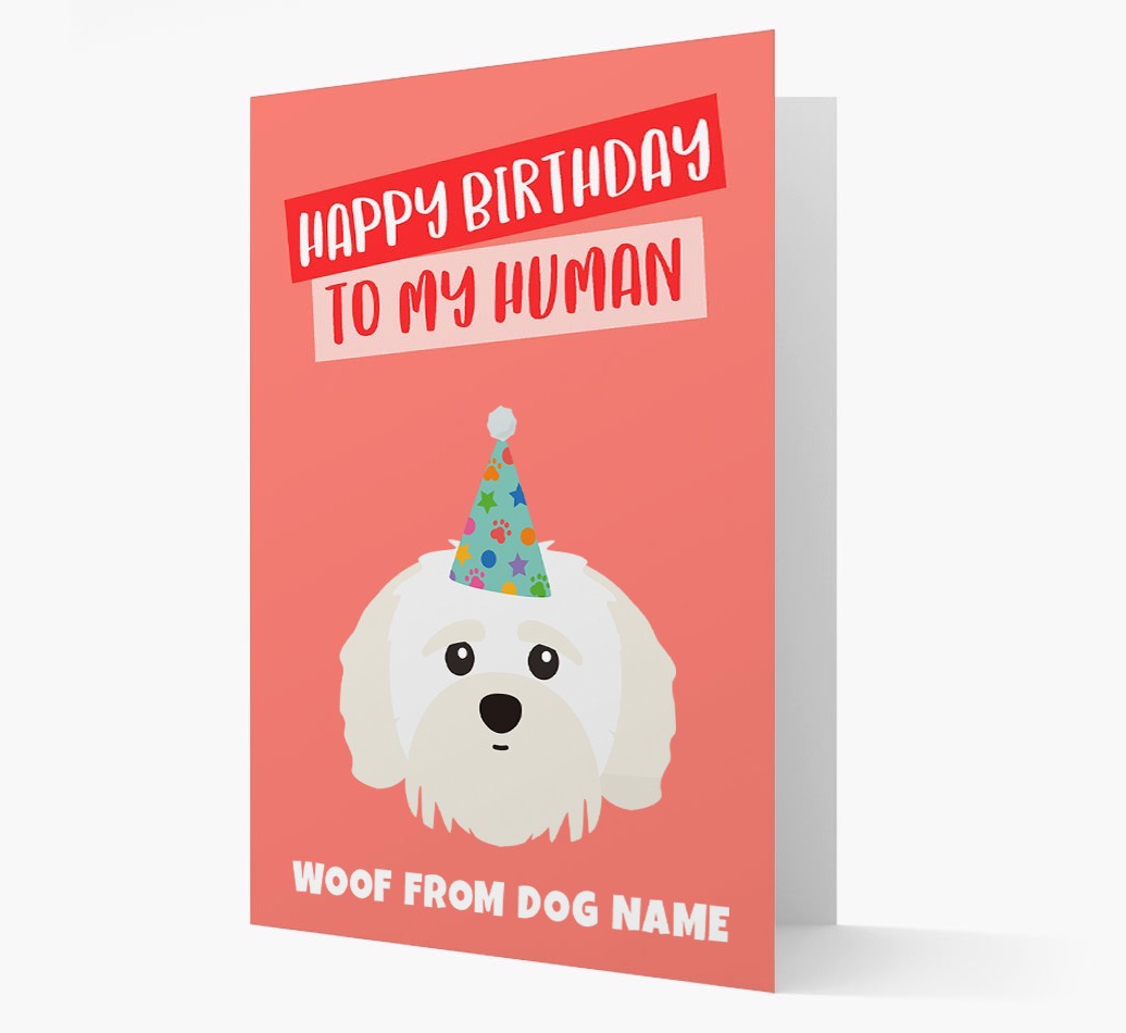 Personalised 'Happy Birthday To My Human' Card with {breedCommonName} Icon