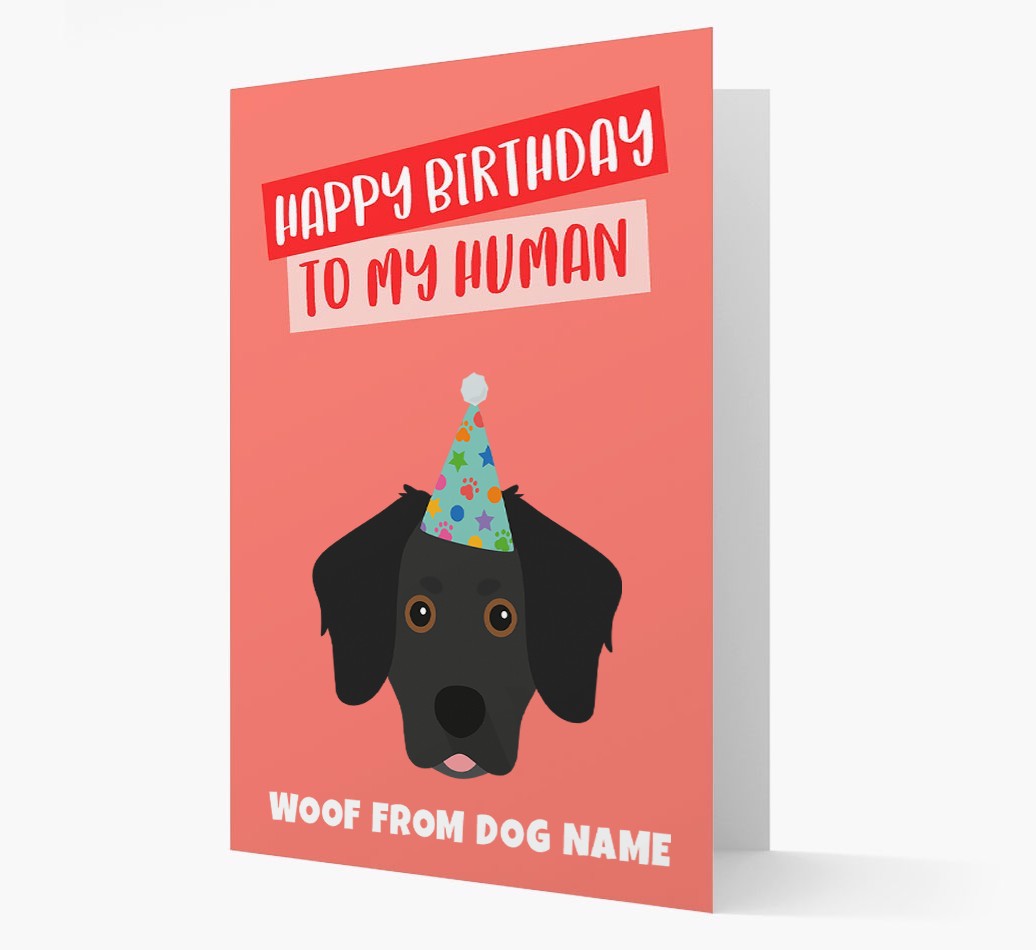 Personalised 'Happy Birthday To My Human' Card with {breedCommonName} Icon