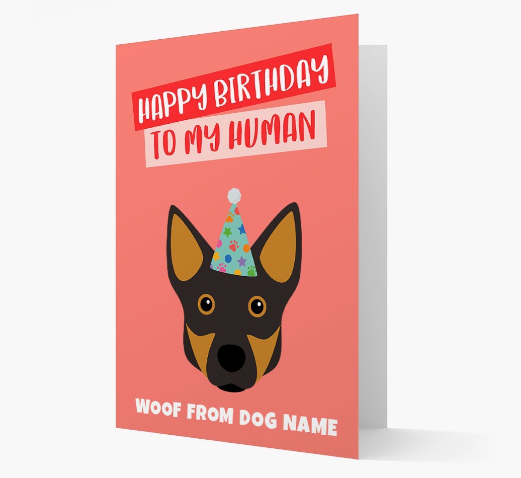 Personalised 'Happy Birthday To My Human' Card with {breedCommonName} Icon