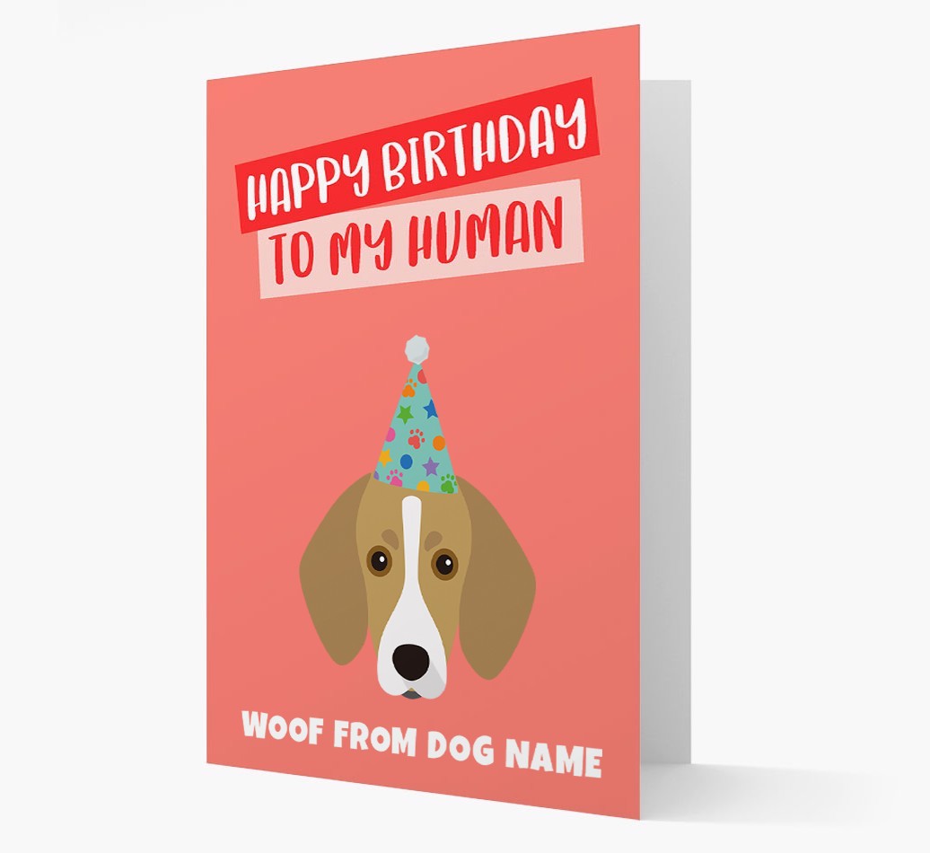 Personalized 'Happy Birthday To My Human' Card with {breedCommonName} Icon