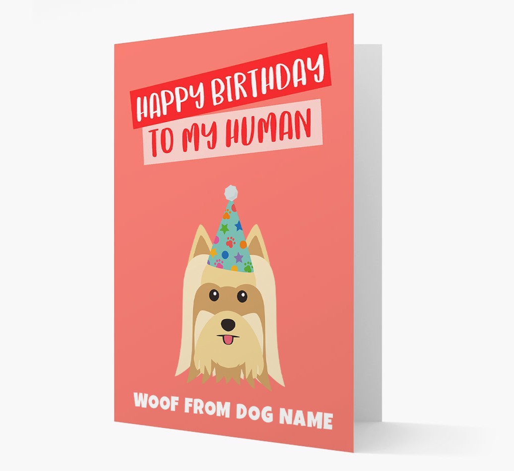 Personalized 'Happy Birthday To My Human' Card with {breedCommonName} Icon