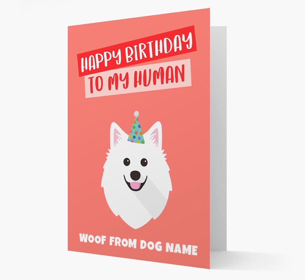 Personalized 'Happy Birthday To My Human' Card with {breedCommonName} Icon