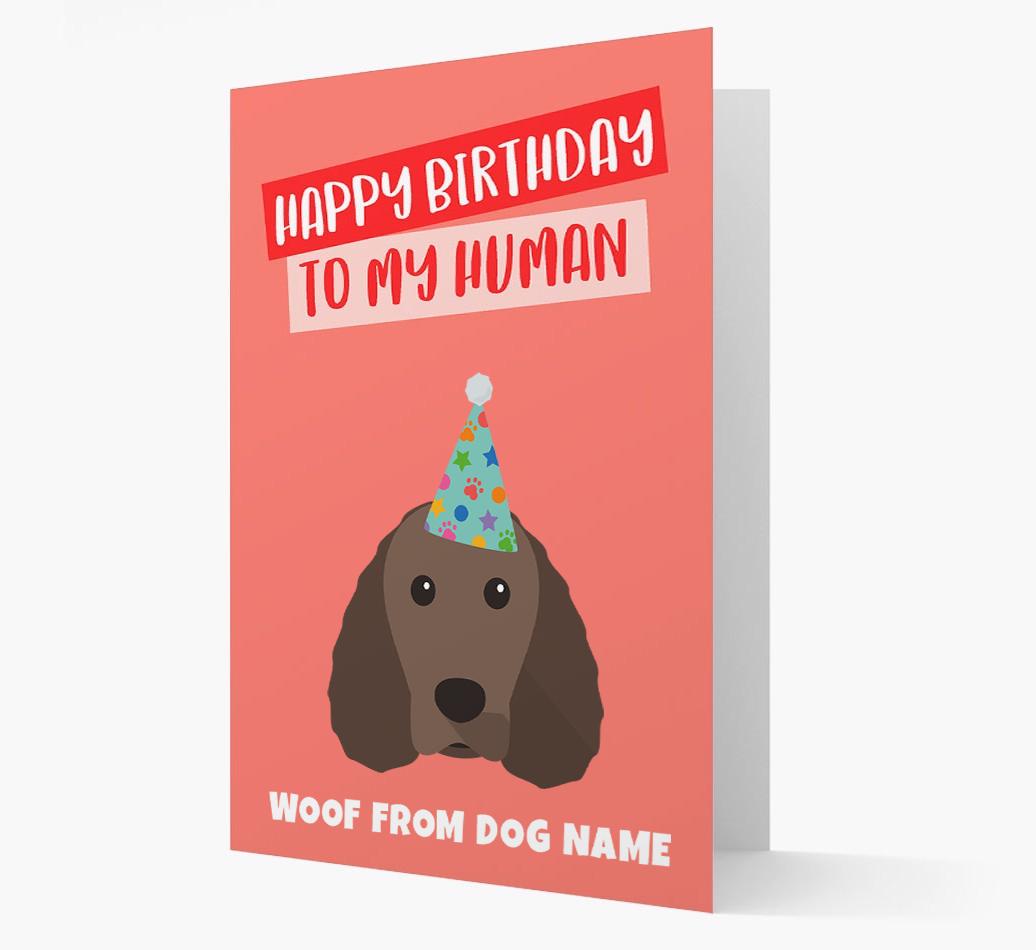 Personalized 'Happy Birthday To My Human' Card with {breedCommonName} Icon