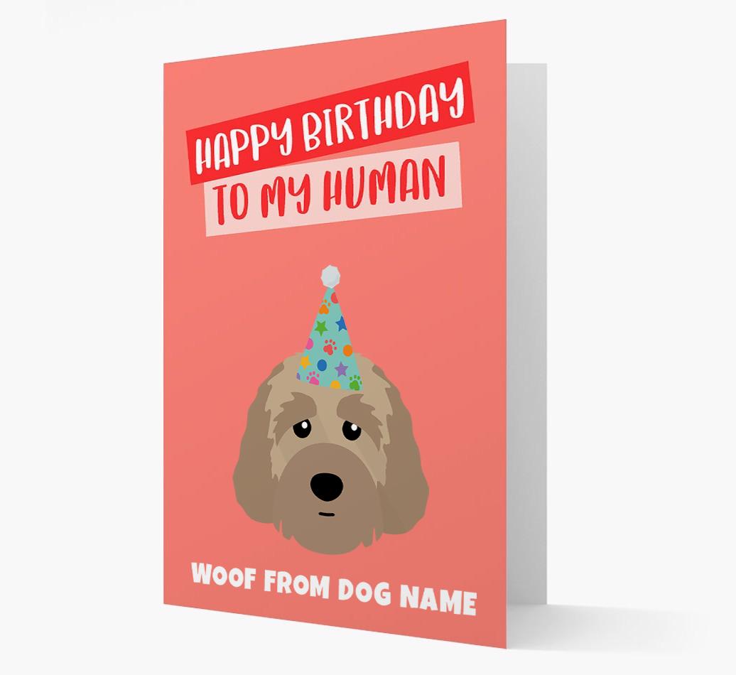 Personalized 'Happy Birthday To My Human' Card with {breedCommonName} Icon