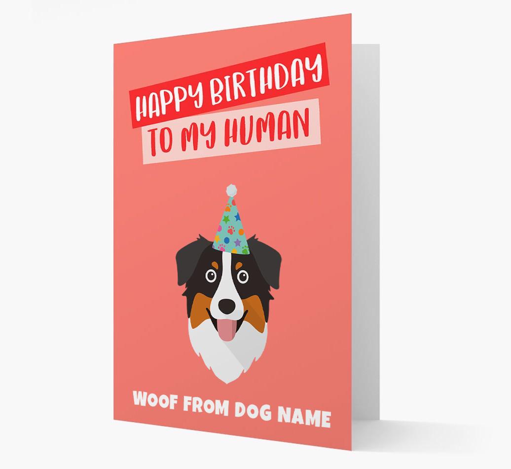 Personalized 'Happy Birthday To My Human' Card with {breedCommonName} Icon