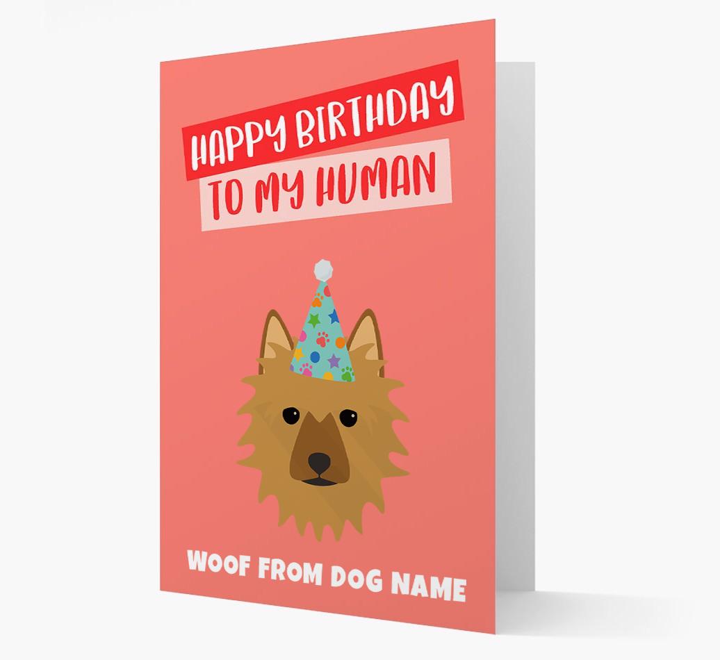 Personalized 'Happy Birthday To My Human' Card with {breedCommonName} Icon
