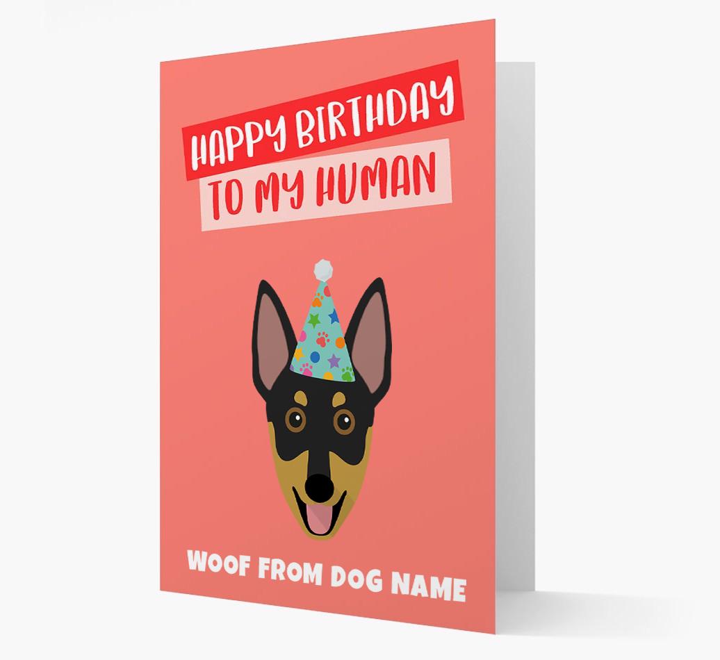 Personalized 'Happy Birthday To My Human' Card with {breedCommonName} Icon
