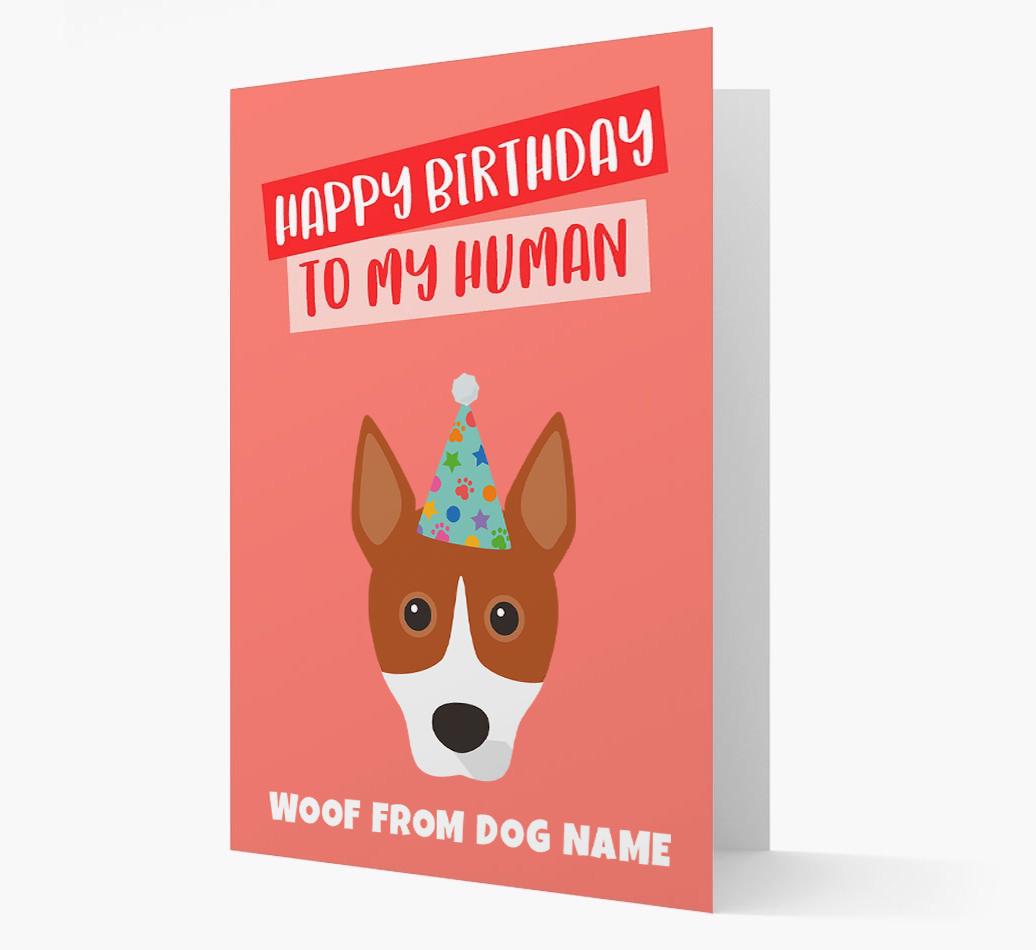 Personalized 'Happy Birthday To My Human' Card with {breedCommonName} Icon