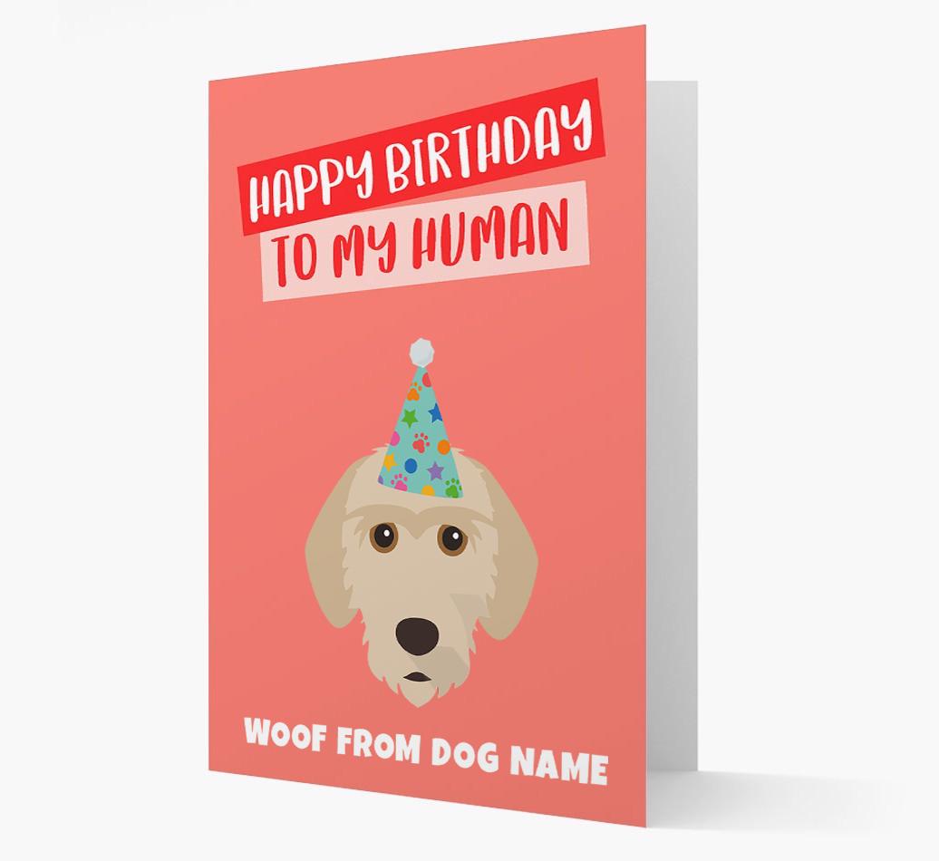 Personalized 'Happy Birthday To My Human' Card with {breedCommonName} Icon