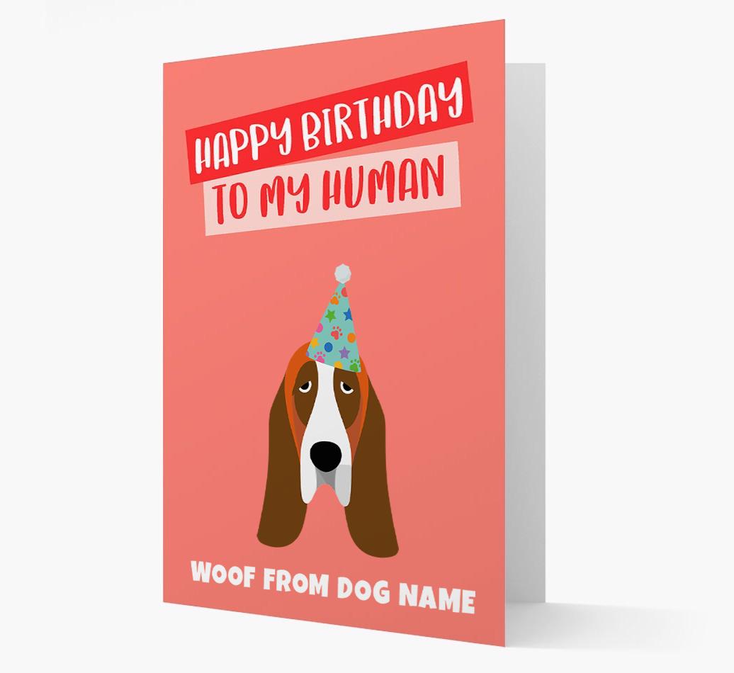 Personalized 'Happy Birthday To My Human' Card with {breedCommonName} Icon