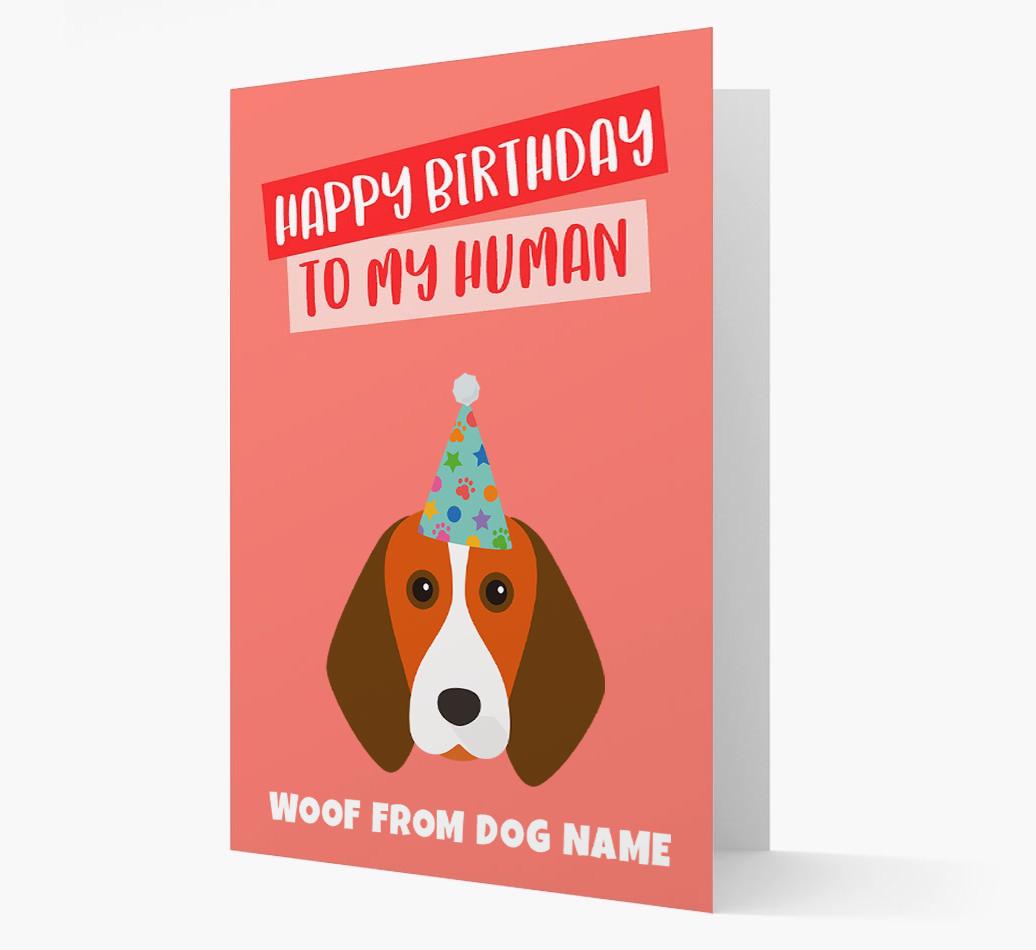 Personalized 'Happy Birthday To My Human' Card with {breedCommonName} Icon