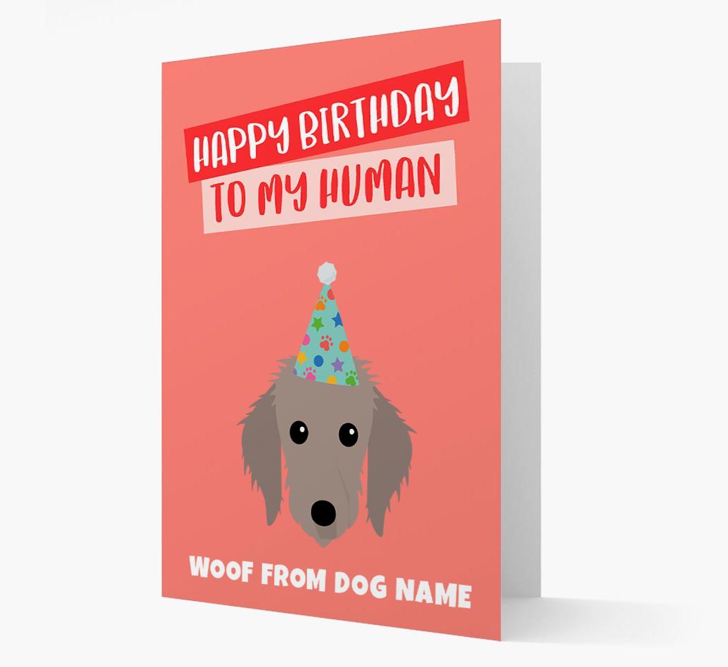 Personalized 'Happy Birthday To My Human' Card with {breedCommonName} Icon
