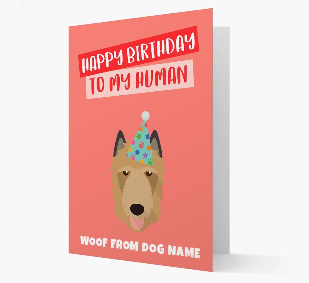 Personalized 'Happy Birthday To My Human' Card with {breedCommonName} Icon
