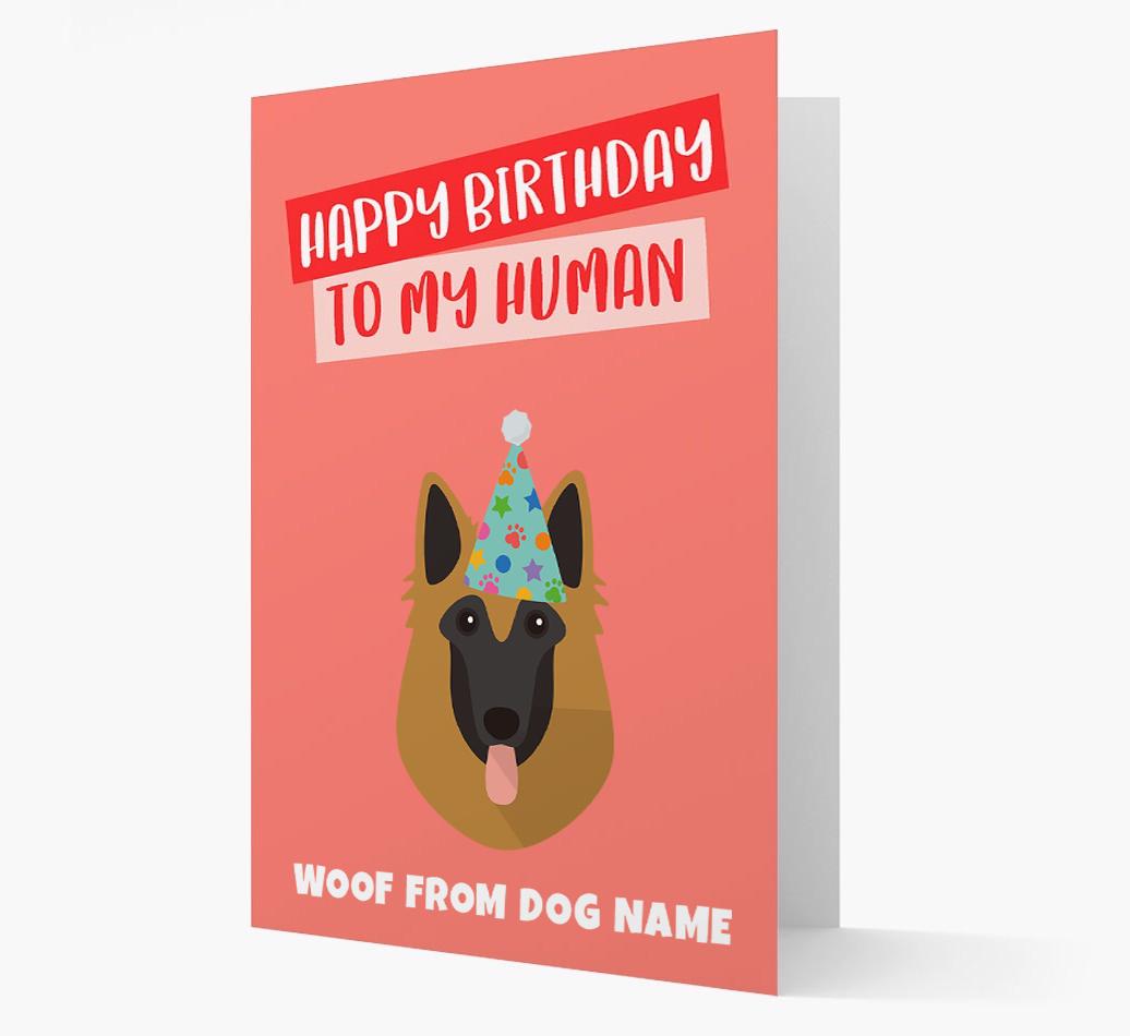 Personalized 'Happy Birthday To My Human' Card with {breedCommonName} Icon