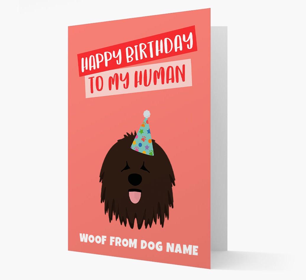 Personalized 'Happy Birthday To My Human' Card with {breedCommonName} Icon