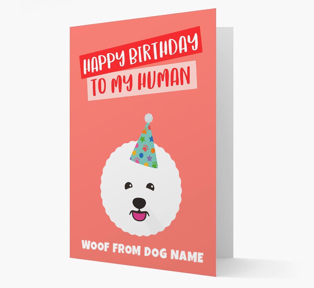 Personalized 'Happy Birthday To My Human' Card with {breedCommonName} Icon
