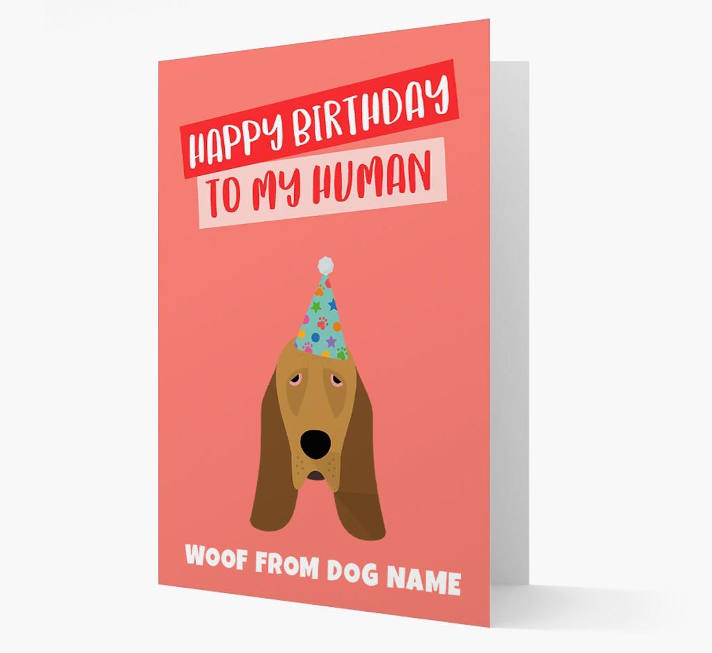 Personalized 'Happy Birthday To My Human' Card with {breedCommonName} Icon