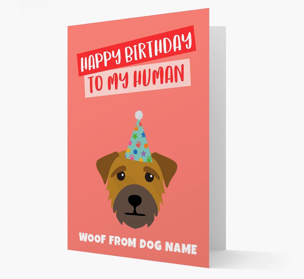 Personalized 'Happy Birthday To My Human' Card with {breedCommonName} Icon