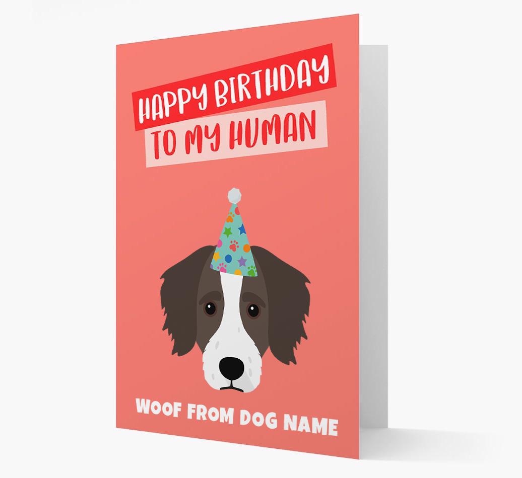 Personalized 'Happy Birthday To My Human' Card with {breedCommonName} Icon