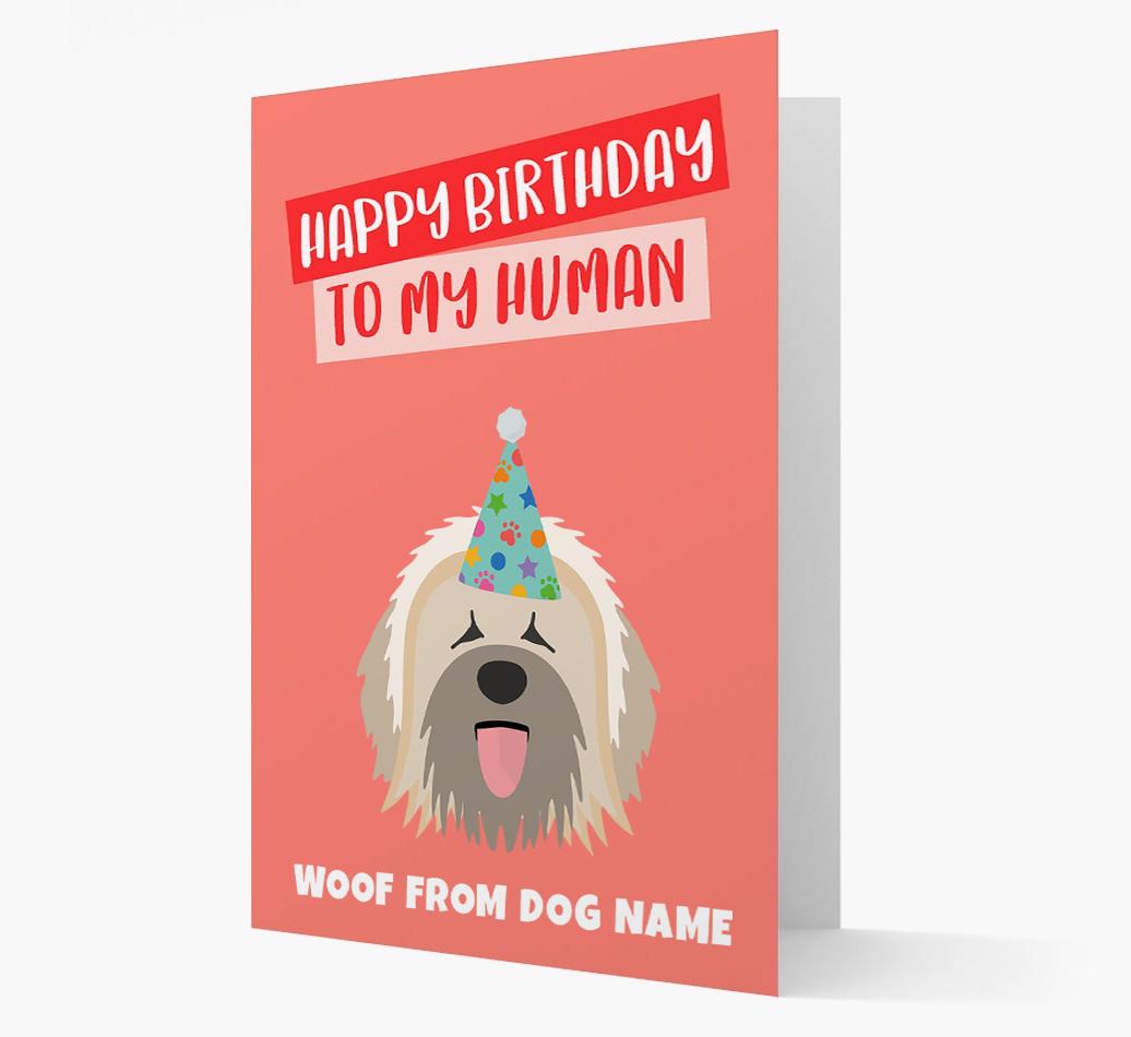 Personalized 'Happy Birthday To My Human' Card with {breedCommonName} Icon
